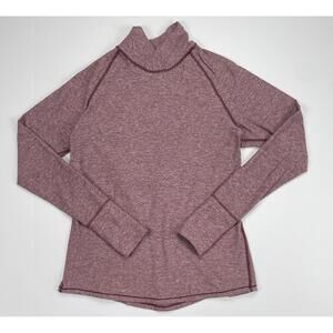 Lululemon Warm Your Core Long Sleeve Tee Heathered Burgundy Thumbhole Sleeve 8 ?